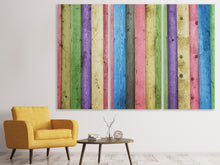 Laden Sie das Bild in den Galerie-Viewer, Leinwandbild 3-teilig Buntes Holz