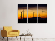 Laden Sie das Bild in den Galerie-Viewer, Leinwandbild 3-teilig Die Windräder