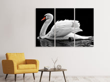 Laden Sie das Bild in den Galerie-Viewer, Leinwandbild 3-teilig Der anmutige Schwan