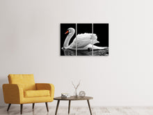 Laden Sie das Bild in den Galerie-Viewer, Leinwandbild 3-teilig Der anmutige Schwan