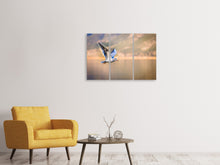 Laden Sie das Bild in den Galerie-Viewer, Leinwandbild 3-teilig Die fliegende Möwe