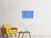 Laden Sie das Bild in den Galerie-Viewer, Leinwandbild 3-teilig Der Storch in Aktion
