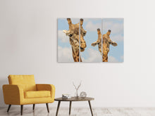 Laden Sie das Bild in den Galerie-Viewer, Leinwandbild 3-teilig 2 Giraffen