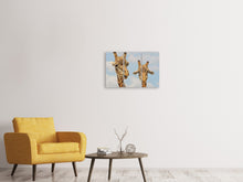 Laden Sie das Bild in den Galerie-Viewer, Leinwandbild 3-teilig 2 Giraffen