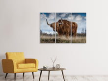 Laden Sie das Bild in den Galerie-Viewer, Leinwandbild 3-teilig Achtung Stier!