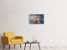 Laden Sie das Bild in den Galerie-Viewer, Leinwandbild 3-teilig Achtung Giraffe!