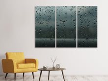 Laden Sie das Bild in den Galerie-Viewer, Leinwandbild 3-teilig Glänzende Wassertropfen