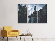 Laden Sie das Bild in den Galerie-Viewer, Leinwandbild 3-teilig Regentropfen an der Fensterscheibe