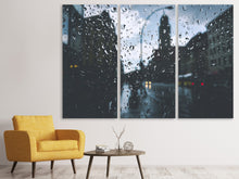 Laden Sie das Bild in den Galerie-Viewer, Leinwandbild 3-teilig Regentropfen an der Fensterscheibe