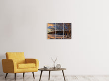 Laden Sie das Bild in den Galerie-Viewer, Leinwandbild 3-teilig Birken im Winter