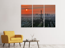 Laden Sie das Bild in den Galerie-Viewer, Leinwandbild 3-teilig Paris im Abendlicht