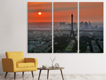 Laden Sie das Bild in den Galerie-Viewer, Leinwandbild 3-teilig Paris im Abendlicht