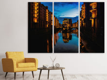 Laden Sie das Bild in den Galerie-Viewer, Leinwandbild 3-teilig Lichter von Hamburg