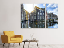 Laden Sie das Bild in den Galerie-Viewer, Leinwandbild 3-teilig Reflexion im Wasser