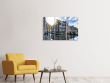 Laden Sie das Bild in den Galerie-Viewer, Leinwandbild 3-teilig Reflexion im Wasser