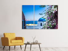 Laden Sie das Bild in den Galerie-Viewer, Leinwandbild 3-teilig Exklusives Santorini