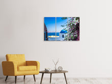 Laden Sie das Bild in den Galerie-Viewer, Leinwandbild 3-teilig Exklusives Santorini