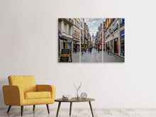 Laden Sie das Bild in den Galerie-Viewer, Leinwandbild 3-teilig Eine Einkaufsstrasse