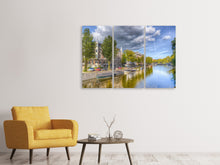 Laden Sie das Bild in den Galerie-Viewer, Leinwandbild 3-teilig Idyllisches Amsterdam