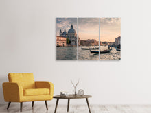 Laden Sie das Bild in den Galerie-Viewer, Leinwandbild 3-teilig Am Kanal von Venedig
