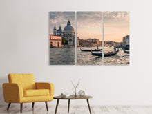 Laden Sie das Bild in den Galerie-Viewer, Leinwandbild 3-teilig Am Kanal von Venedig