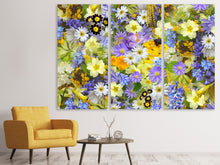 Laden Sie das Bild in den Galerie-Viewer, Leinwandbild 3-teilig Frische Frühlingsblumen
