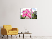 Laden Sie das Bild in den Galerie-Viewer, Leinwandbild 3-teilig Rosenstrauss in rosa