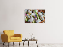 Laden Sie das Bild in den Galerie-Viewer, Leinwandbild 3-teilig Frischer Knoblauch