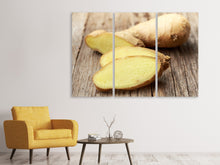 Laden Sie das Bild in den Galerie-Viewer, Leinwandbild 3-teilig Frischer Ingwer