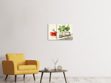 Laden Sie das Bild in den Galerie-Viewer, Leinwandbild 3-teilig Tomaten und Kräuter