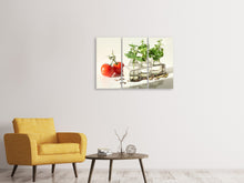 Laden Sie das Bild in den Galerie-Viewer, Leinwandbild 3-teilig Tomaten und Kräuter