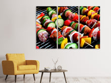 Laden Sie das Bild in den Galerie-Viewer, Leinwandbild 3-teilig Schaschlik Spiesse