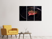 Laden Sie das Bild in den Galerie-Viewer, Leinwandbild 3-teilig Fleisch in der Pfanne