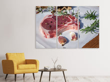 Laden Sie das Bild in den Galerie-Viewer, Leinwandbild 3-teilig Rohes Kalbskotelett