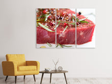 Laden Sie das Bild in den Galerie-Viewer, Leinwandbild 3-teilig Rohes Fleisch