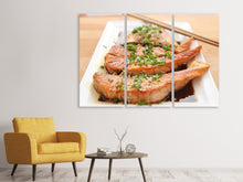 Laden Sie das Bild in den Galerie-Viewer, Leinwandbild 3-teilig Asiatischer Lachs