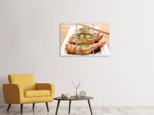 Laden Sie das Bild in den Galerie-Viewer, Leinwandbild 3-teilig Asiatischer Lachs