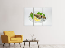 Laden Sie das Bild in den Galerie-Viewer, Leinwandbild 3-teilig Gegrillter Fisch