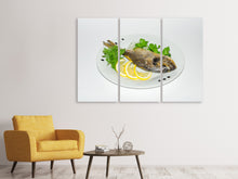 Laden Sie das Bild in den Galerie-Viewer, Leinwandbild 3-teilig Gegrillter Fisch