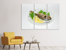 Laden Sie das Bild in den Galerie-Viewer, Leinwandbild 3-teilig Gegrillter Fisch