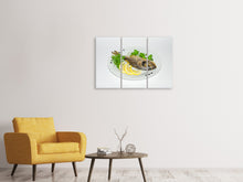 Laden Sie das Bild in den Galerie-Viewer, Leinwandbild 3-teilig Gegrillter Fisch