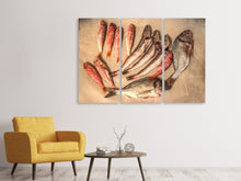 Laden Sie das Bild in den Galerie-Viewer, Leinwandbild 3-teilig Roher Fisch