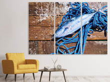 Laden Sie das Bild in den Galerie-Viewer, Leinwandbild 3-teilig Frisch gefangener Fisch