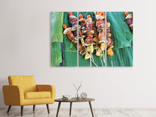 Laden Sie das Bild in den Galerie-Viewer, Leinwandbild 3-teilig Gegrillte Fleischspiesse