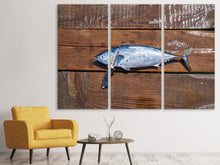 Laden Sie das Bild in den Galerie-Viewer, Leinwandbild 3-teilig Der frische Fisch