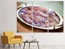 Laden Sie das Bild in den Galerie-Viewer, Leinwandbild 3-teilig Rohe Calamari