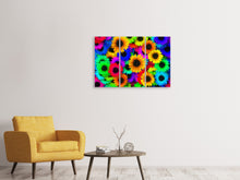Laden Sie das Bild in den Galerie-Viewer, Leinwandbild 3-teilig Bunte Sonnenblumen