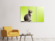 Laden Sie das Bild in den Galerie-Viewer, Leinwandbild 3-teilig Pop Art Katze XL