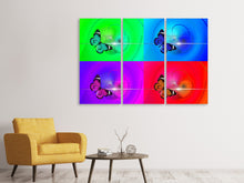 Laden Sie das Bild in den Galerie-Viewer, Leinwandbild 3-teilig Pop Art Bunte Schmetterling