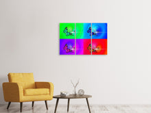 Laden Sie das Bild in den Galerie-Viewer, Leinwandbild 3-teilig Pop Art Bunte Schmetterling
